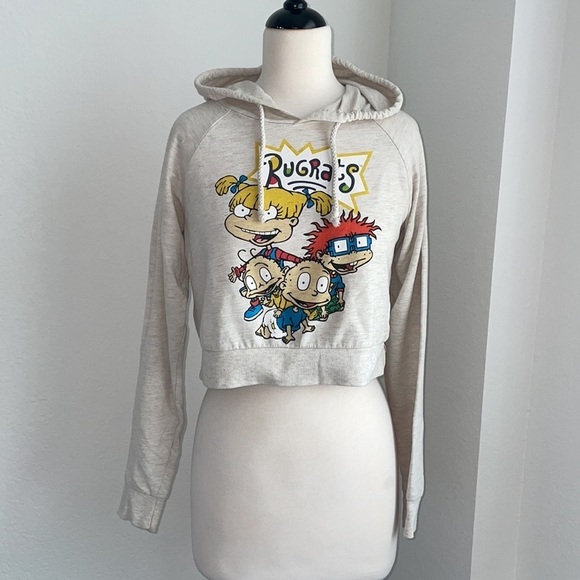 NICKELODEON RUGRATS cropped pullover drawstring hoodie in women’s small - Picture 7 of 8